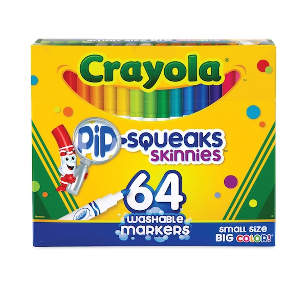 Crayola Pip-Squeaks Skinnies Washable Marker, Med Bullet Tip, Astd